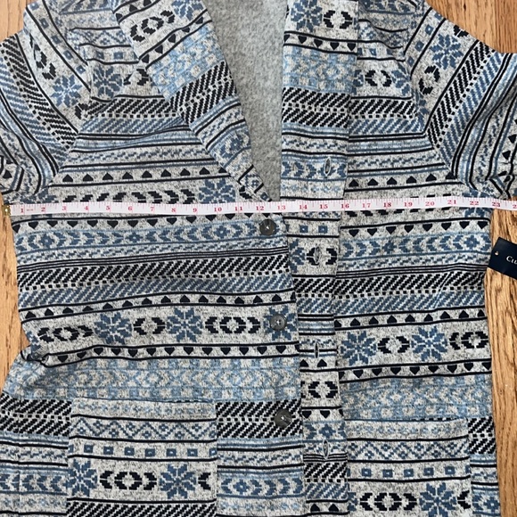 CLUB ROOM Classic-Fit Fair Isle Cardigan Fleece Sweater Mens Large nwt - Picture 9 of 13